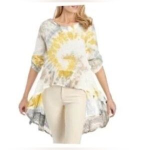 BELLE FRANCE NWT linen tie-dye popover tunic